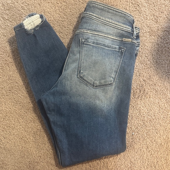 KanCan Dark Wash Distressed Skinny Jeans - Picture 3 of 3